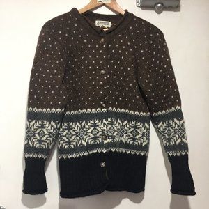 VINTAGE NORTH COUNTRY KNITTED WOOL CARDIGAN SWEATERS SIZE S